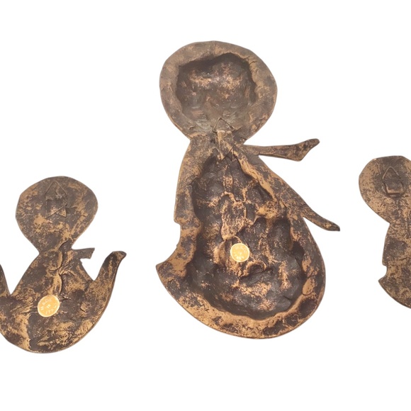 Vintage Burwood Style Gold Tone Wall Plaques – Cute Mid Century Modern Girl - Picture 9 of 15